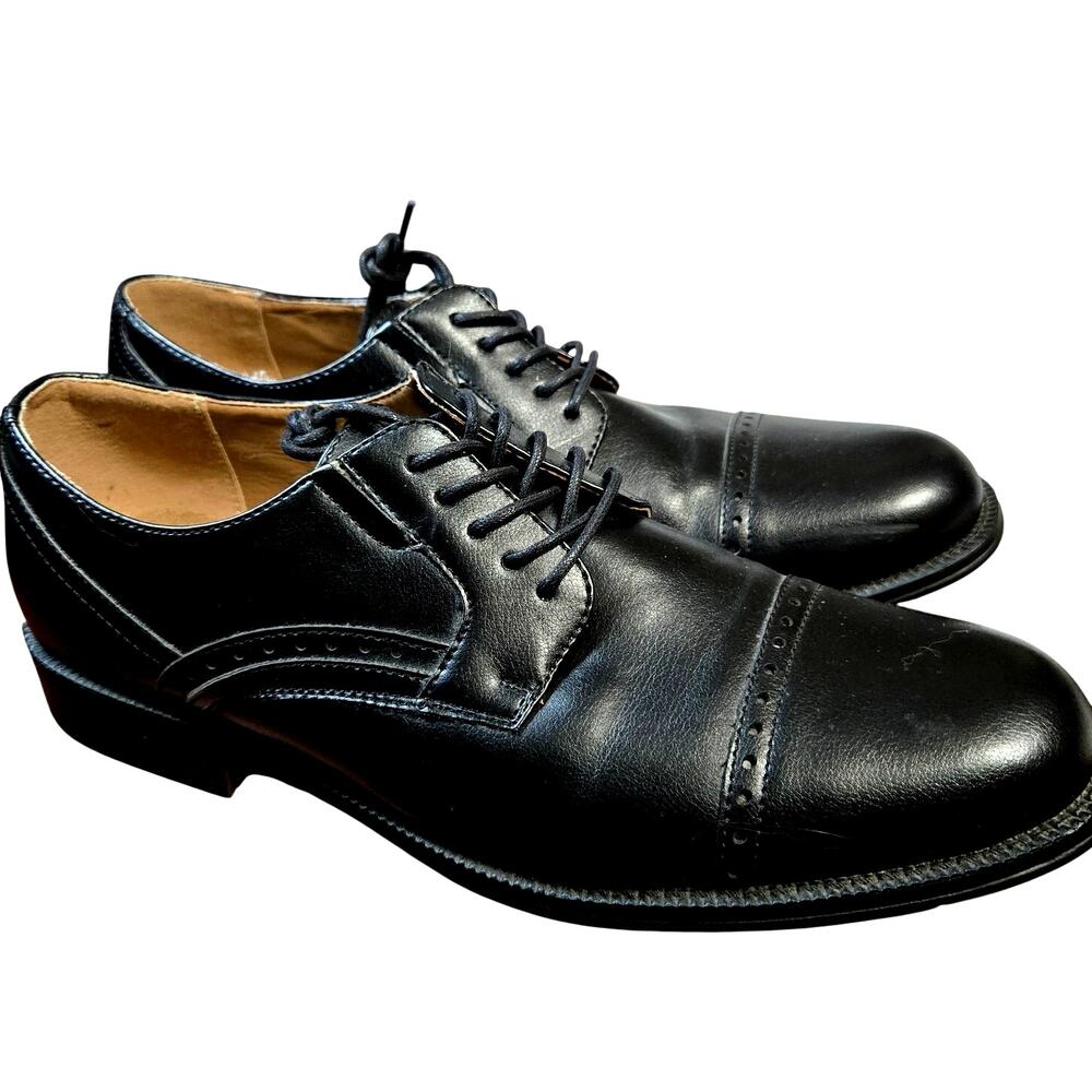 Men's 10 M Black J. Ferrai Dress Shoe Oxford Derby Brogues 10M Medium